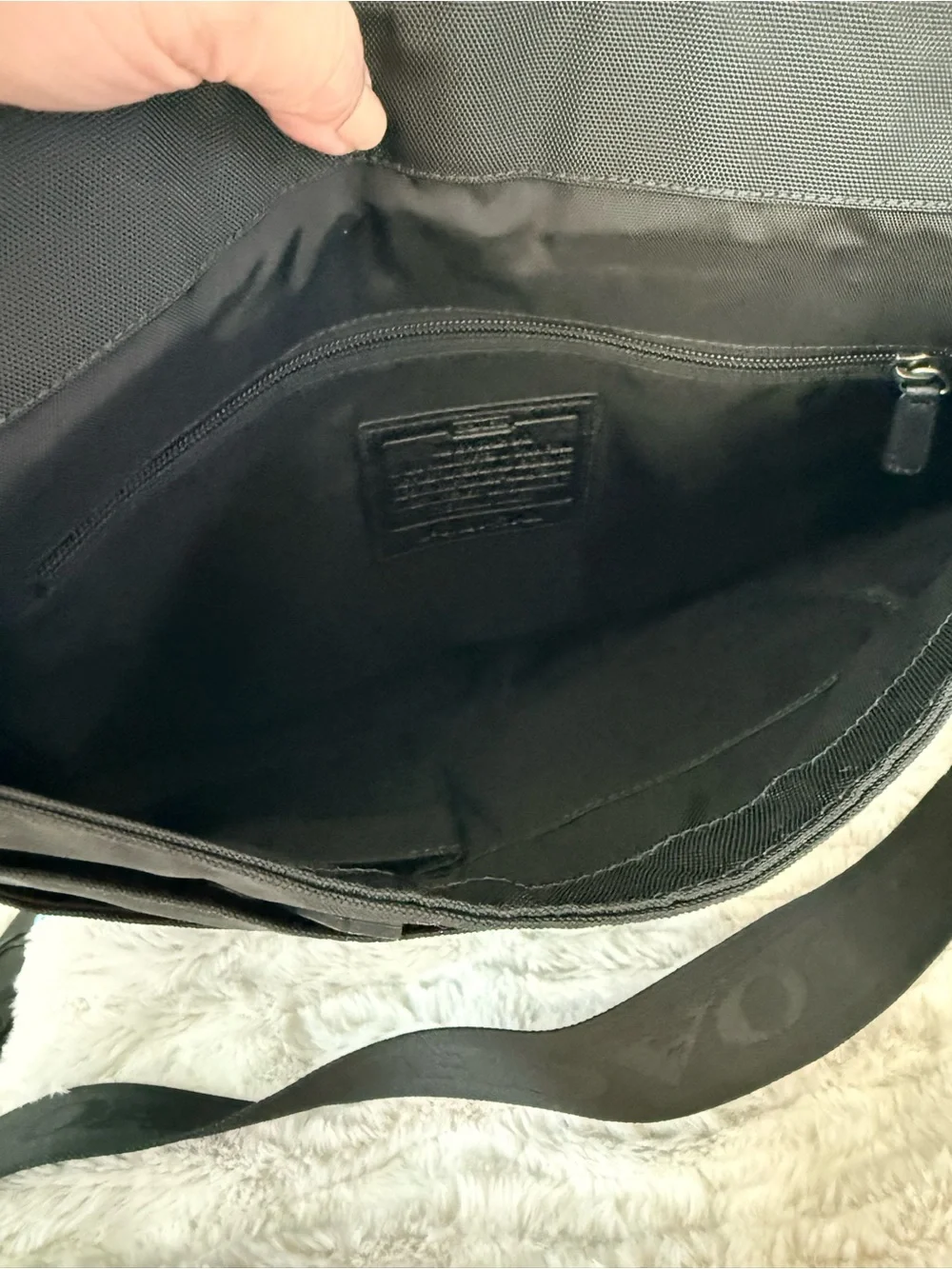 Coach Men’s Black Nylon Laptop Backpack with Silver Buckles NEW